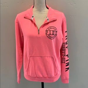 PINK Pullover Sweatshirt with Zip